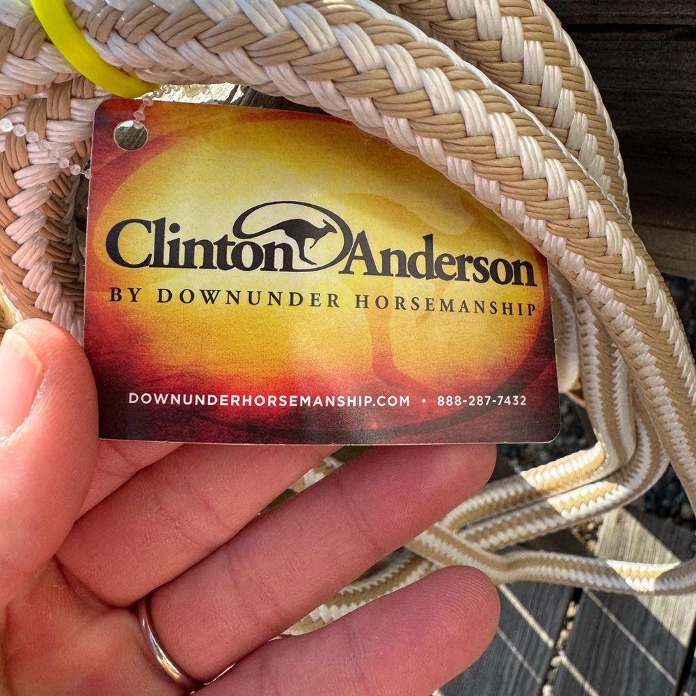 Clinton Anderson Tan & White Loop Reins 10 ft. - Picture 3 of 5